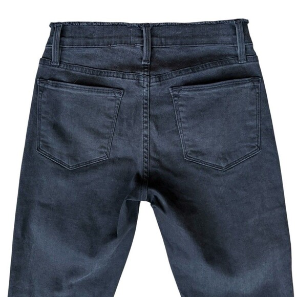 Frame Le High Skinny Jeans Women's Size 25 Black Stretch Raw Edge Waist and Hem - Picture 13 of 13